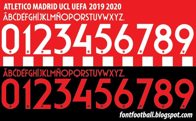 Font Vector Atletico Madrid UCL UEFA 2019 2020 kit