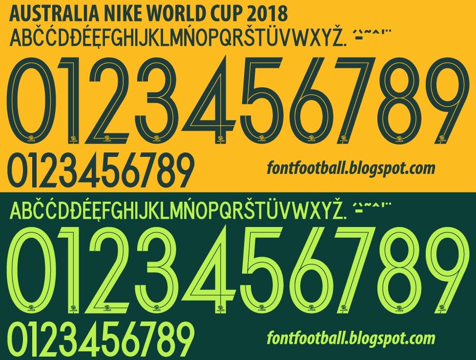 Font Vector Australia World Cup 2018 kit