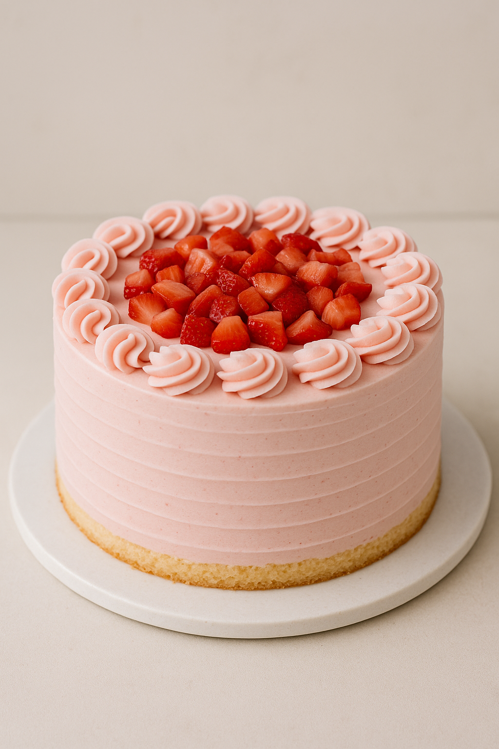 Fresh Strawberry Vanilla Cake