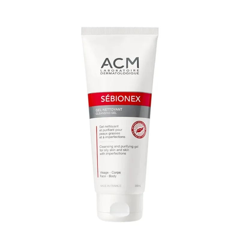 ACM Sébionex - Gel Nettoyant et Purifiant - Visage et Corps - Peaux Grasses ou à Imperfections, 200ml