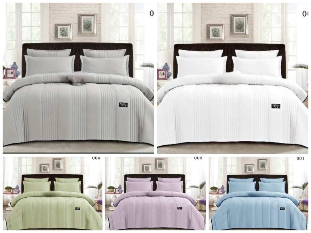 5 Piece Plain Striped Bedspread