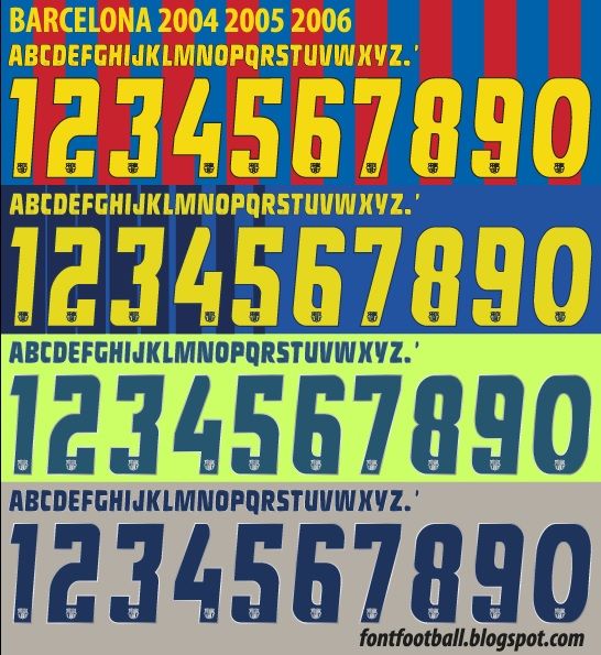Font Vector Barcelona 2004 2005 2006 kit