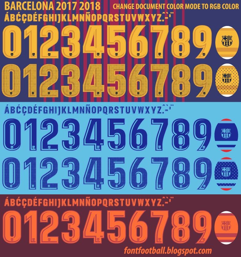 Font Vector Barcelona 2017 2018 kit