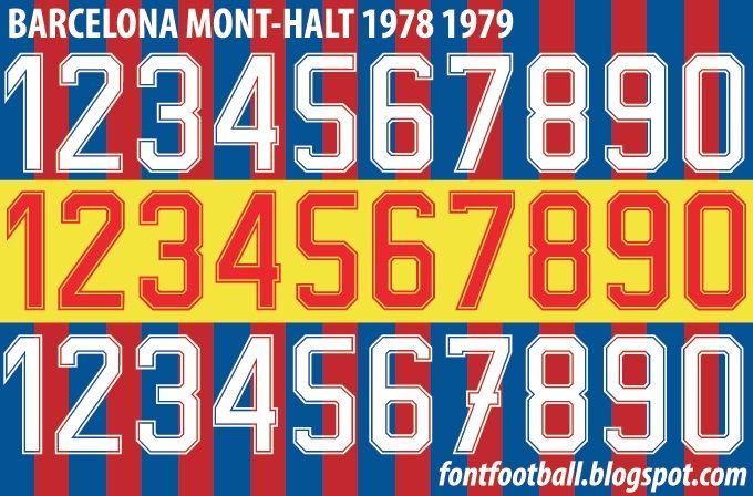 Font Vector Barcelona Mont-halt 1978 1979 kit