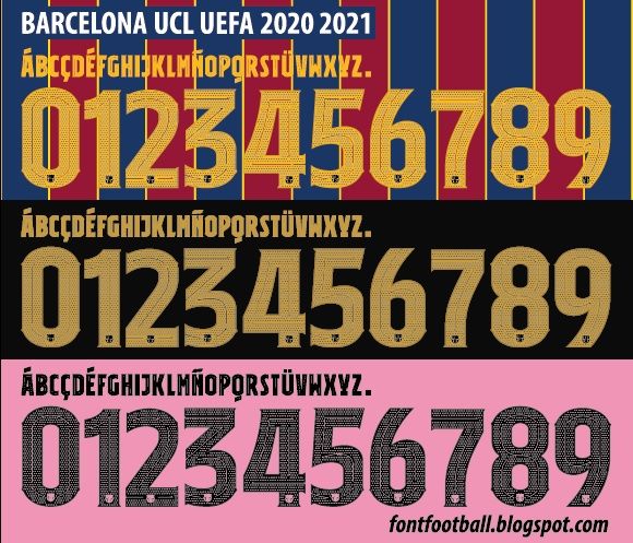 Font Vector Barcelona UCL 2020 2021 kit