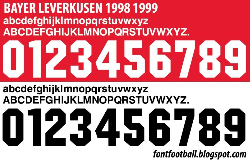 Font Vector Bayer Leverkusen 1998 1999 kit