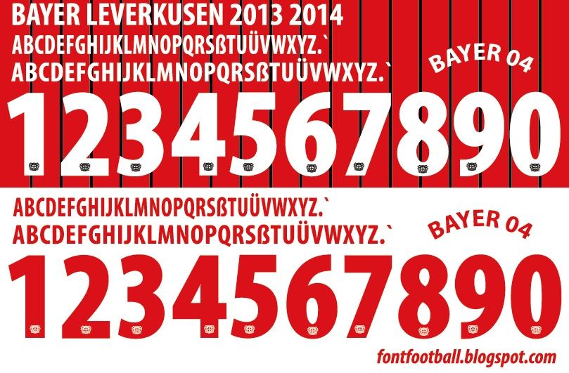 Font Vector Bayern Leverkusen 2013 2014 kit
