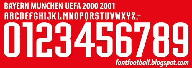 Font Vector Bayern Munchen UEFA UCL 2000 2001 kit