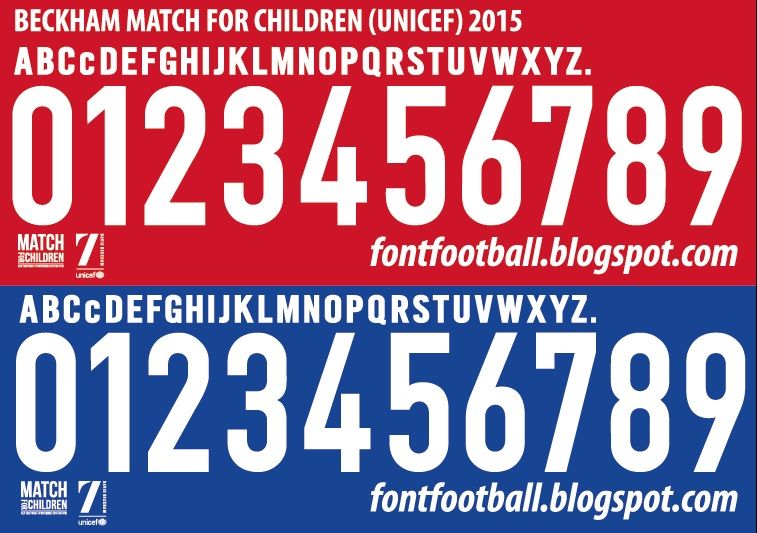 Font Vector Beckham Match For Children UNICEF 2015 kit