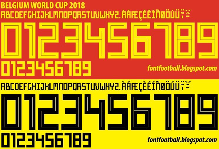 Font Vector Belgium World Cup 2018 kit