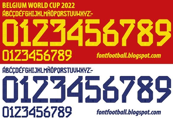 Font Vector Belgium World Cup 2022 kit