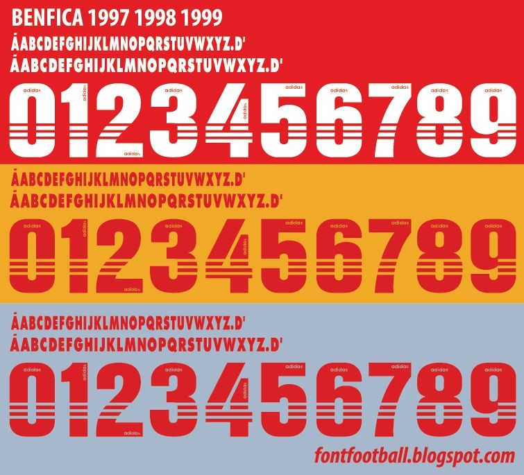 Font Vector Benfica 1997 1998 1999 kit