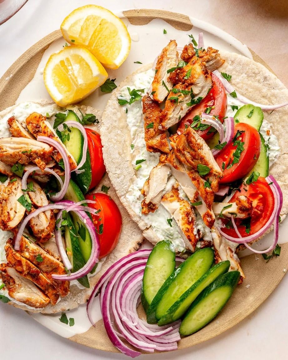Healthy Chicken Gyros with Veggies