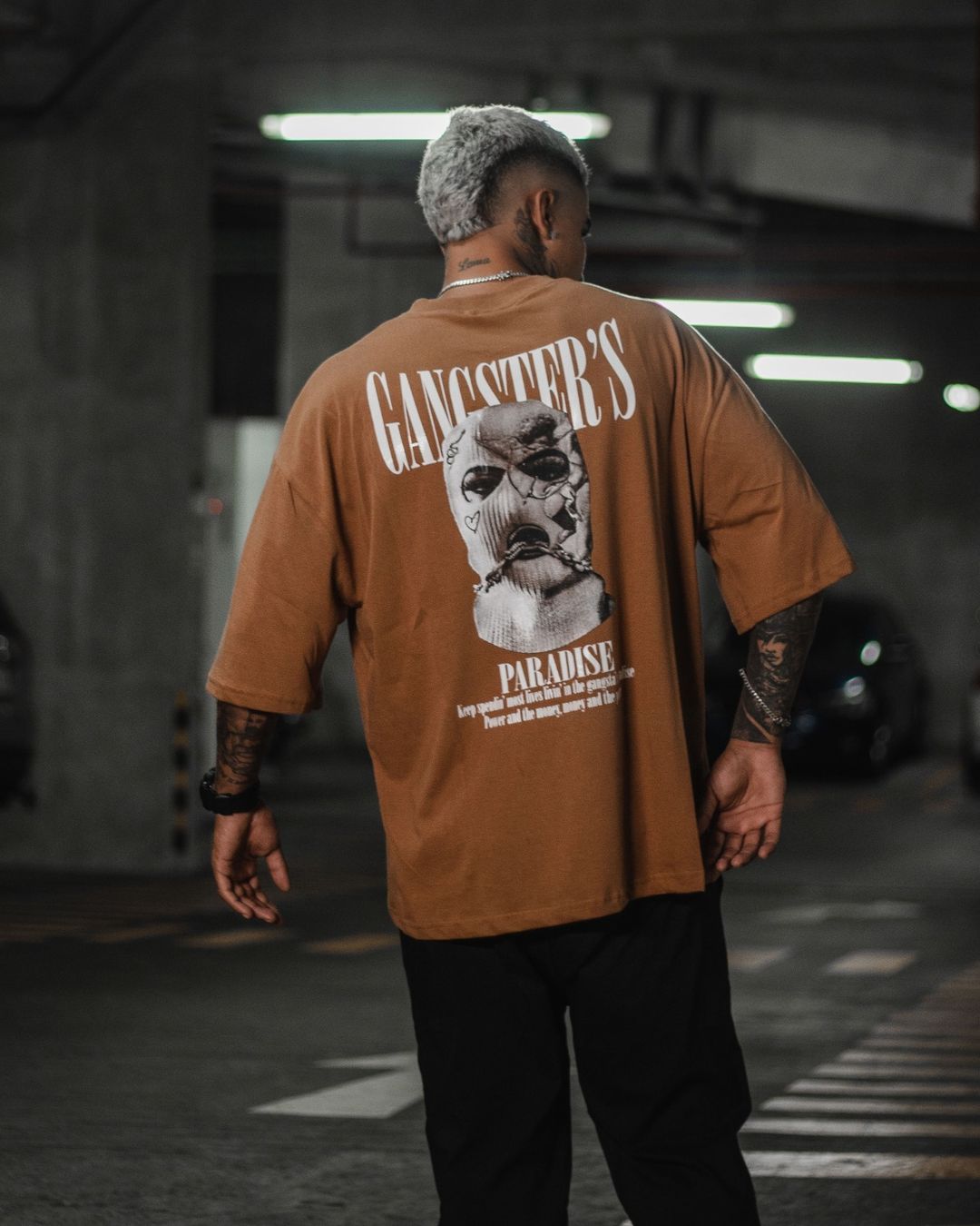 polo oversizr ganster marron