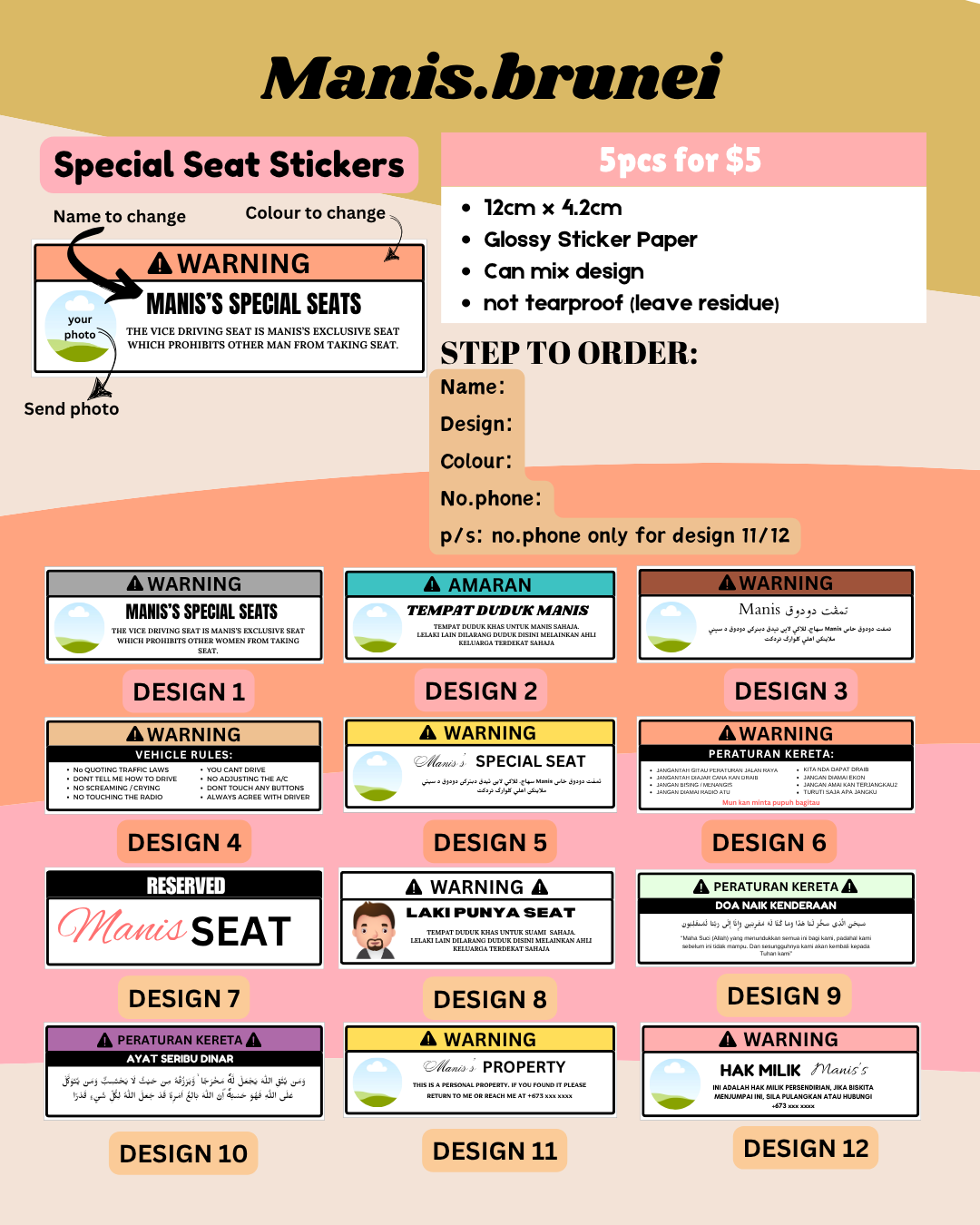 Woman Dashboard Sticker (5pcs)