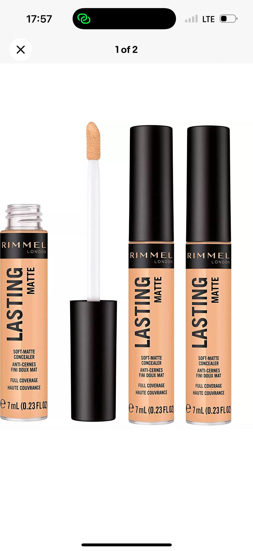 3 x Rimmel Lasting Matte Concealer | 005 Porcelain | Full Coverage