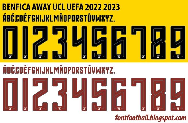 Font Vector Benfica Away UCL UEFA 2022 2023 kit