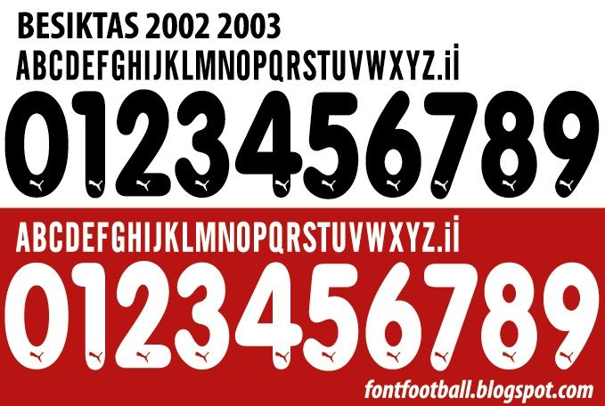 Font Vector Besiktas 2002 2003 kit