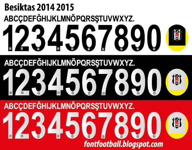 Font Vector Besiktas 2014 2015 Shirt