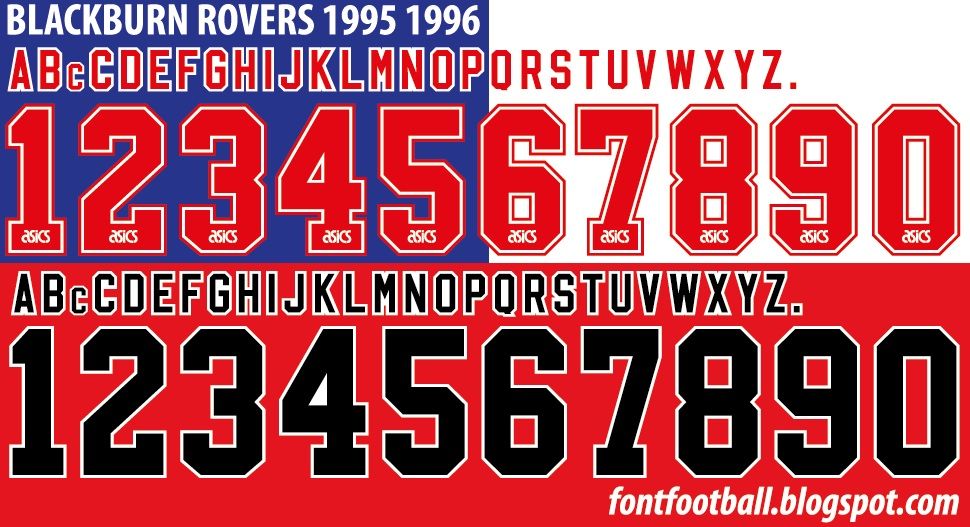 Font Vector Blackburn Rovers 1995 1996 kit