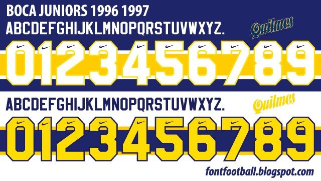 Font Vector Boca Juniors 1996 1997 kit