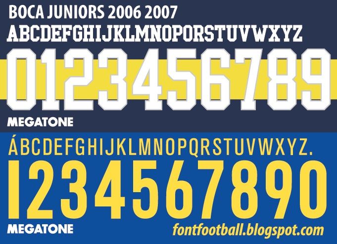 Font Vector Boca Juniors 2006 2007 kit