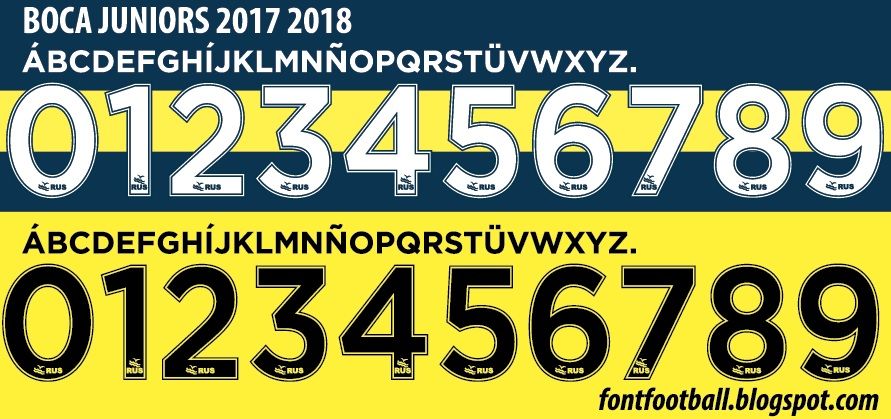 Font Vector Boca Juniors 2017 2018 kit