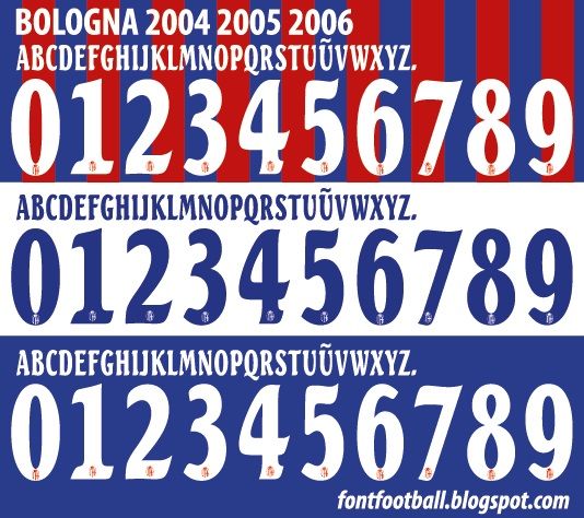 Font Vector Bologna FC 2004 2005 2006 kit