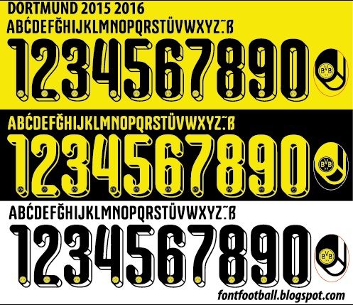 Font Vector Dortmund 2015 2016 kit
