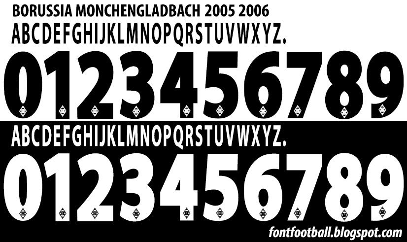 Font Vector Borussia Monchengladbach 2005 2006 kit