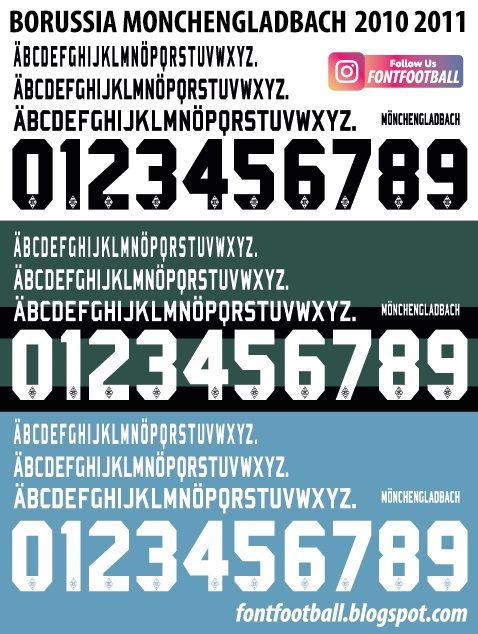 Font Vector Borussia Monchengladbach 2010 2011 kit