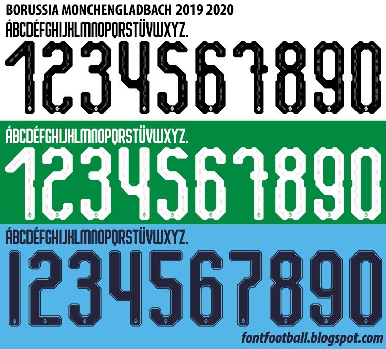 Font Vector Borussia Monchengladbach 2019 2020 kit