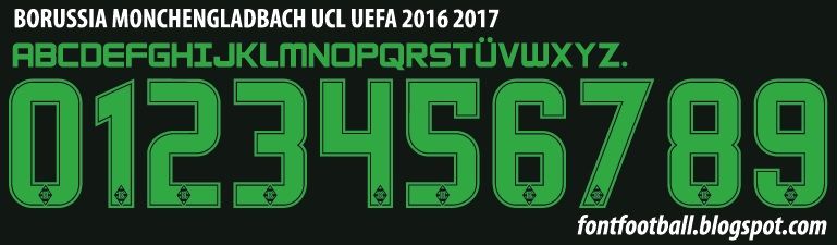 Font Vector Borussia Monchengladbach UCL 2016 2017 kit