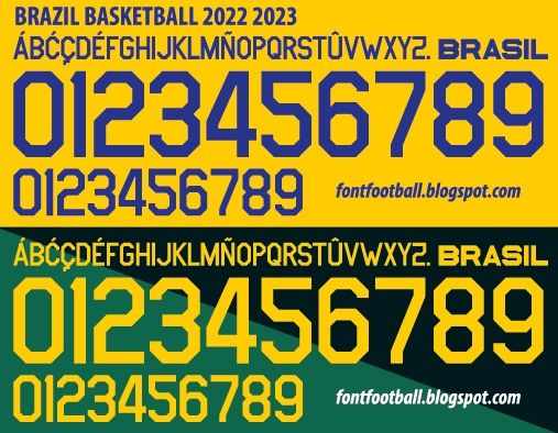 Font Vector Brazil Brasil Basketball Basquete 2022 2023 kit