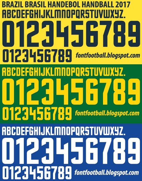 Font Vector Brazil Brasil Handebol Handball 2017 Shirt