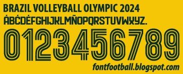 Font Vector Brazil Brasil Volleyball Olympic 2024 kit