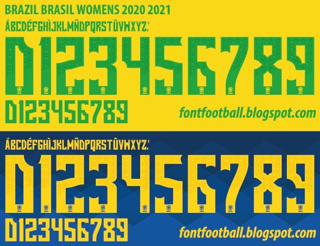 Font Vector Brazil Brasil Womens 2020 2021 kit