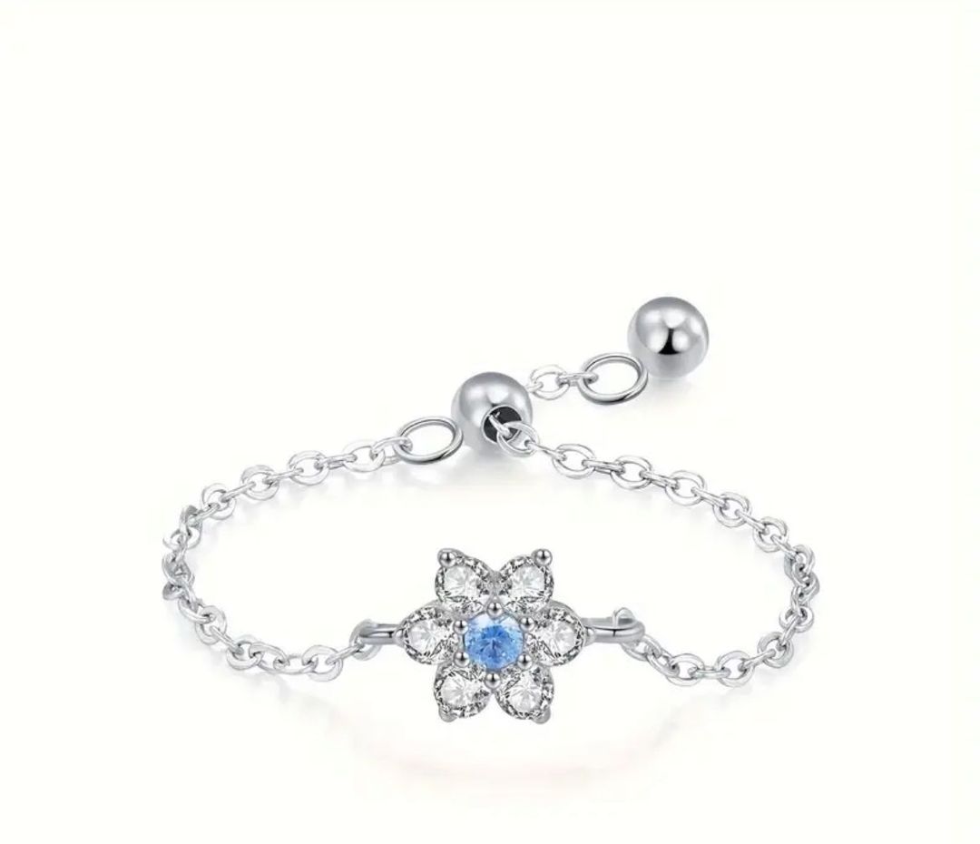 Blue flower ring 