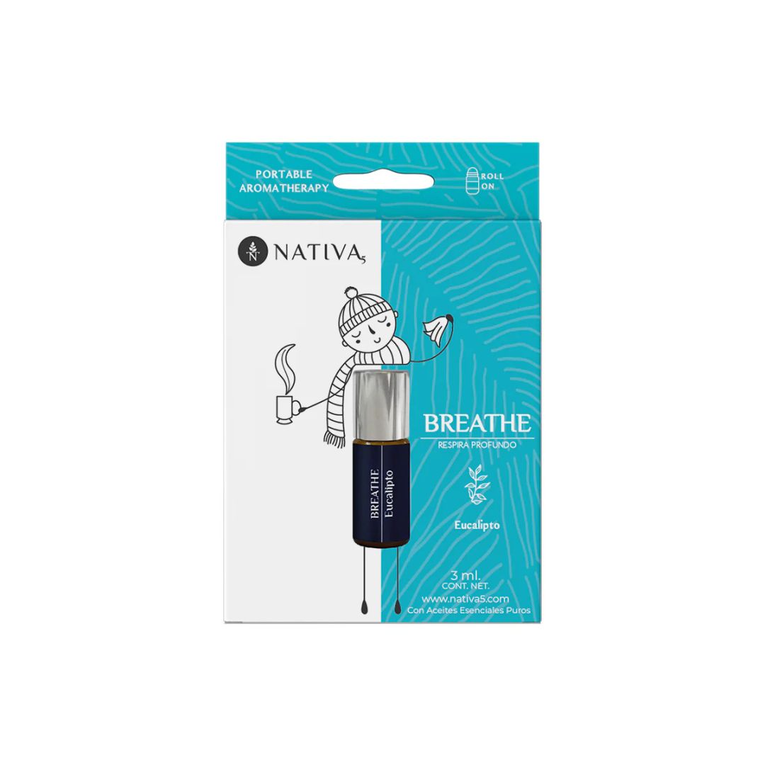 Breathe Roll On Eucalipto - Portable Aromatherapy 3ml. Nativa5