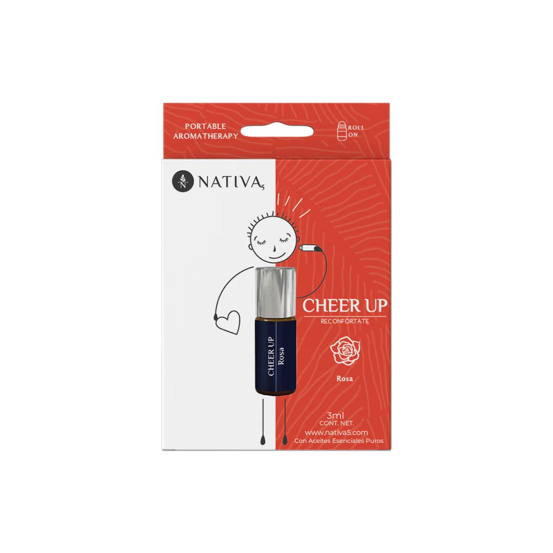 Cheer Up Roll On Rosa - Portable Aromatherapy 3ml. Nativa5
