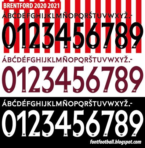 Font Vector Brentford 2020 2021 kit