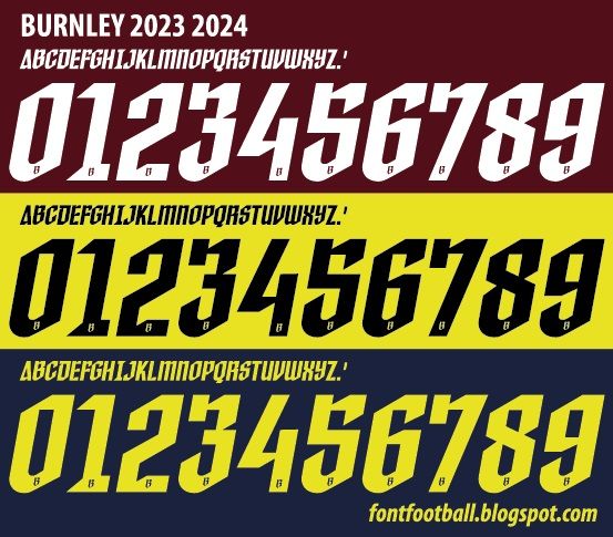 Font Vector Burnley 2023 2024 kit
