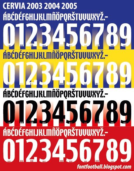 Font Vector Cervia 2003 2004 2005 kit