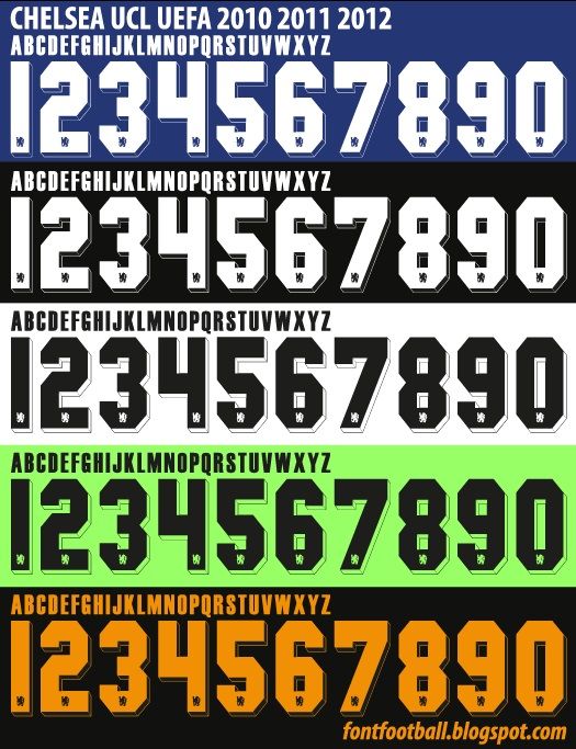 Font Vector Chelsea UCL 2010 2011 2012 kit