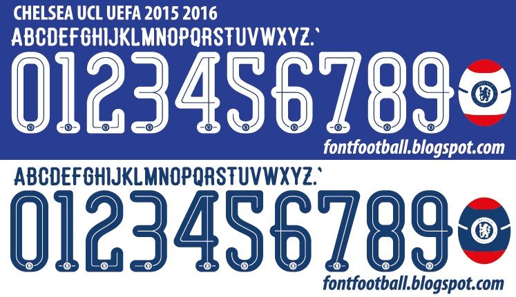 Font Vector Chelsea UCL 2015 2016 kit