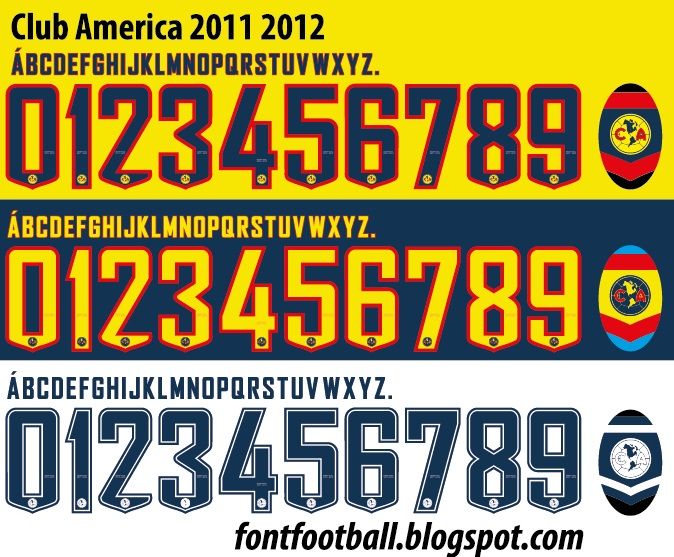 Font Vector Club América 2011 2012 kit