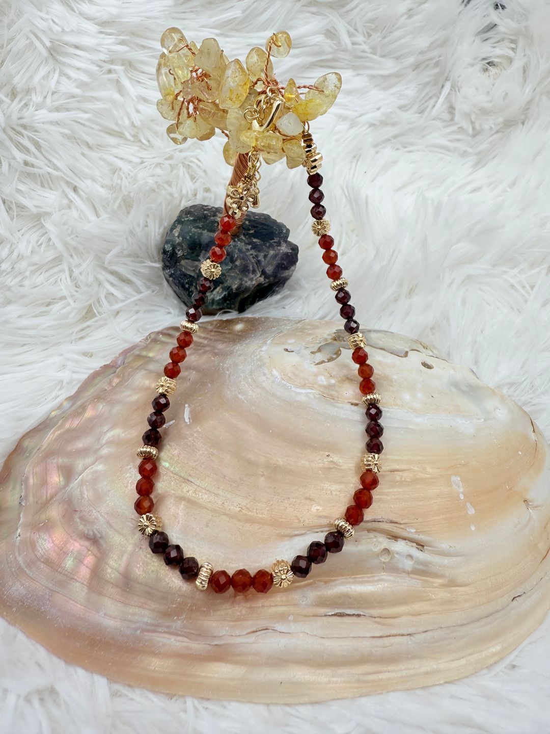 Carnelian + Red Garnet Anklet/ Bracelet