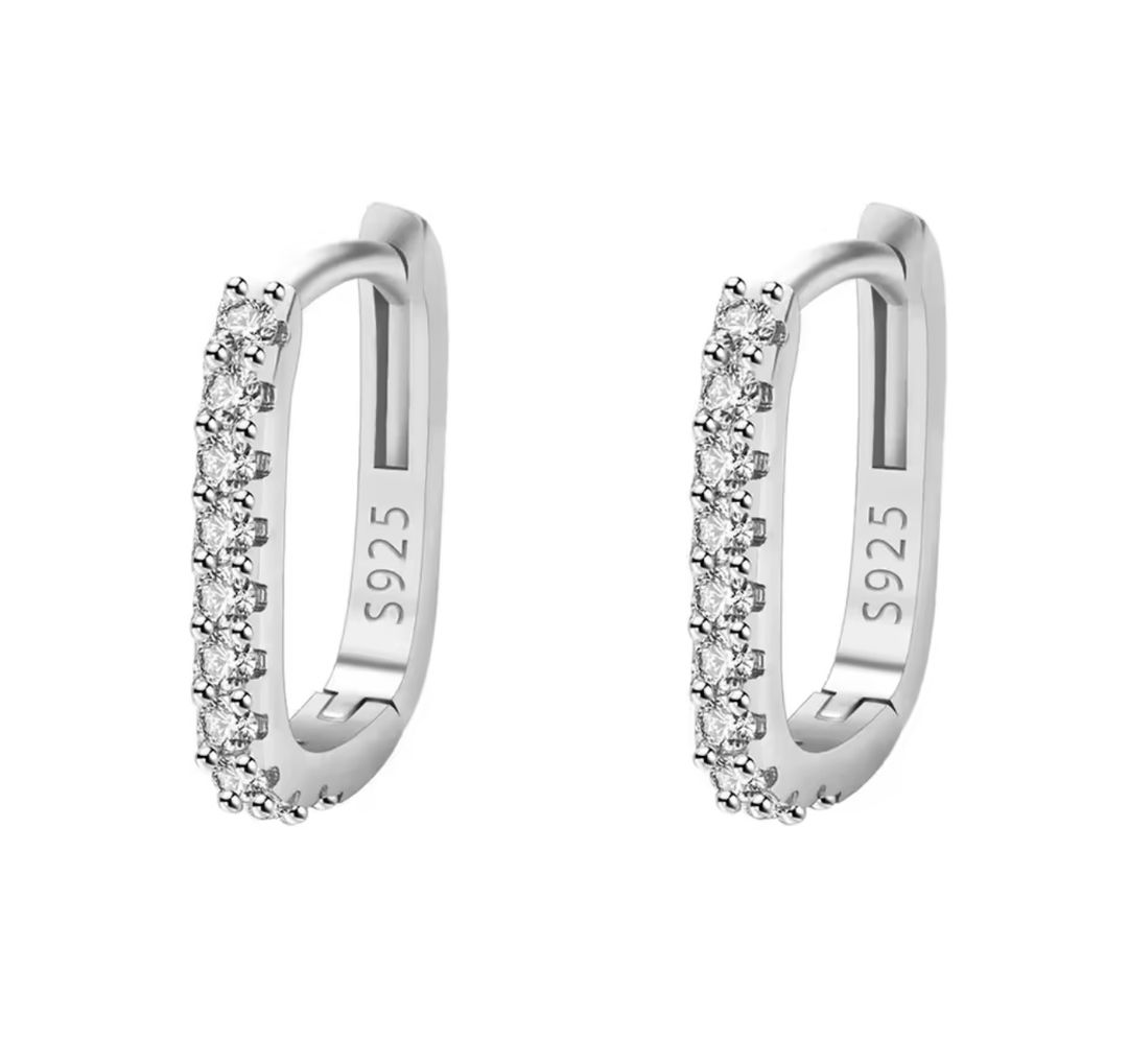 Cubic silver circle hoop 