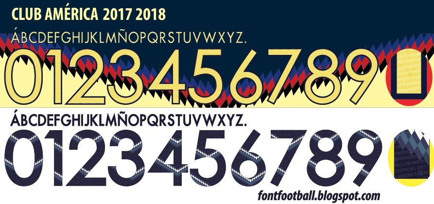 Font Vector Club América 2017 2018 kit