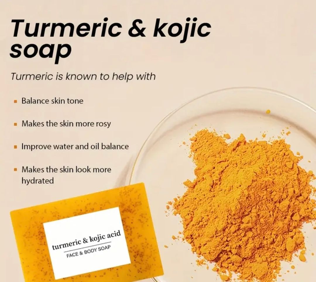 Brightening soap , tumeric and kojic soap , for face and body